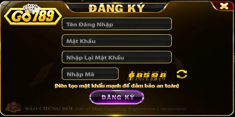 Hướng dẫn đăng ký tài khoản sau khi Tải App Go789